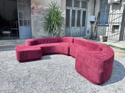 Outlet Pamono Vintage Lara Modular Sofa in Burgundy Bouclé by Roberto Pamio for Stilwood, 1970s