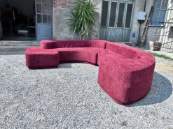 Outlet Pamono Vintage Lara Modular Sofa in Burgundy Bouclé by Roberto Pamio for Stilwood, 1970s