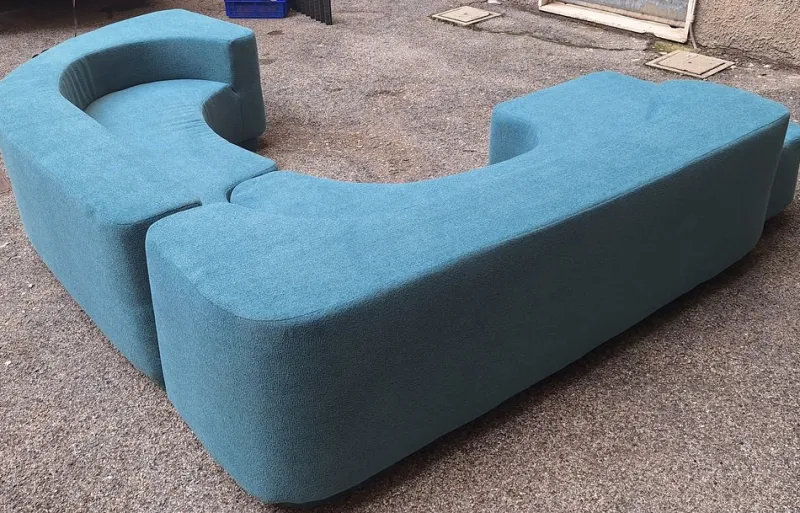 Outlet Pamono Vintage Lara Sofa in Sky Blue Boucle by Roberto Pamio for Stilwood, 1970s