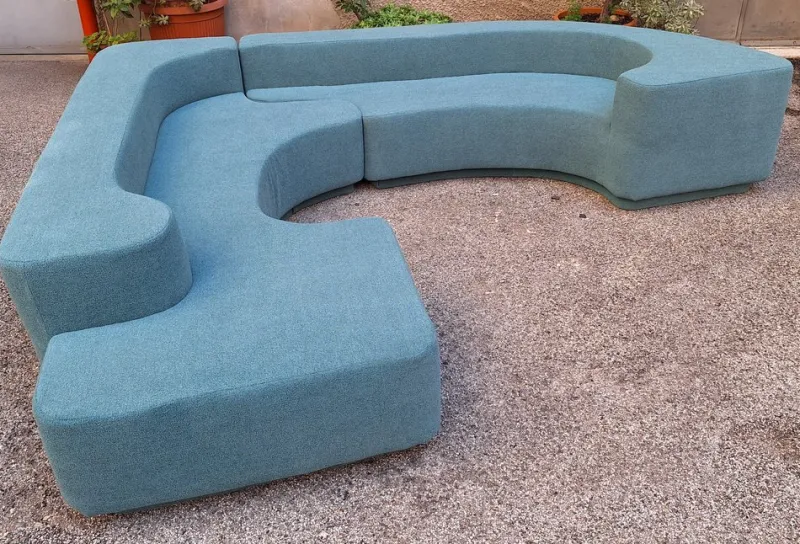 Outlet Pamono Vintage Lara Sofa in Sky Blue Boucle by Roberto Pamio for Stilwood, 1970s
