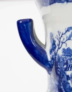 Pamono Vintage Large 20th Century Blue & White Porcelain Planter Jardiniere><noscript><img width=