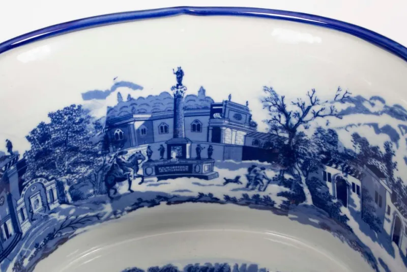 Pamono Vintage Large 20th Century Blue & White Porcelain Planter Jardiniere> Planters And Jardiniere