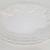 Pamono Vintage Large White Majolica Serving Bowl with Relief Fruits by A. Santos, Portugal, 1970s