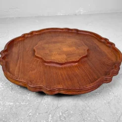 Discount Pamono Vintage Lazy Susan Rotating Tray in Teak from Nissen, Denmark, 1960s