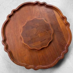 Discount Pamono Vintage Lazy Susan Rotating Tray in Teak from Nissen, Denmark, 1960s