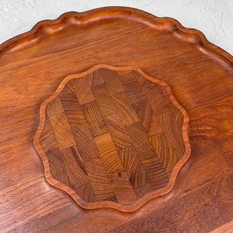 Discount Pamono Vintage Lazy Susan Rotating Tray in Teak from Nissen, Denmark, 1960s