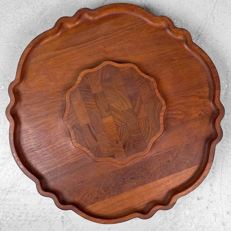 Discount Pamono Vintage Lazy Susan Rotating Tray in Teak from Nissen, Denmark, 1960s