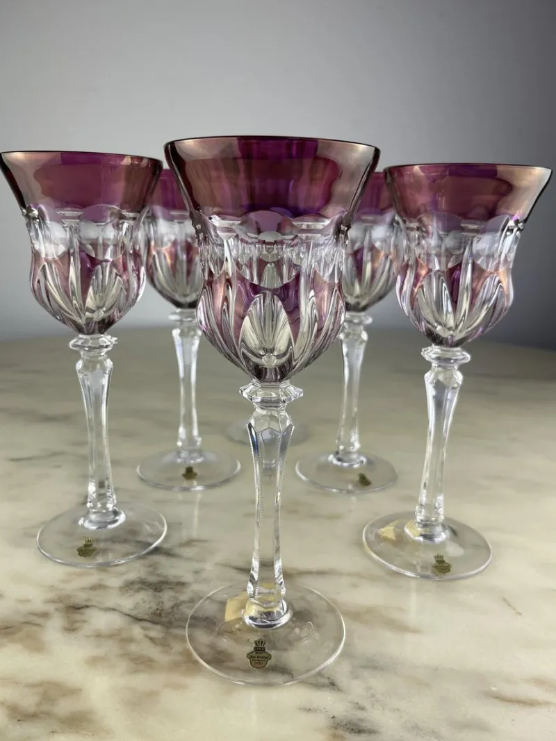 New Pamono Vintage Lead Crystal Glasses, 1980s, Set of 6