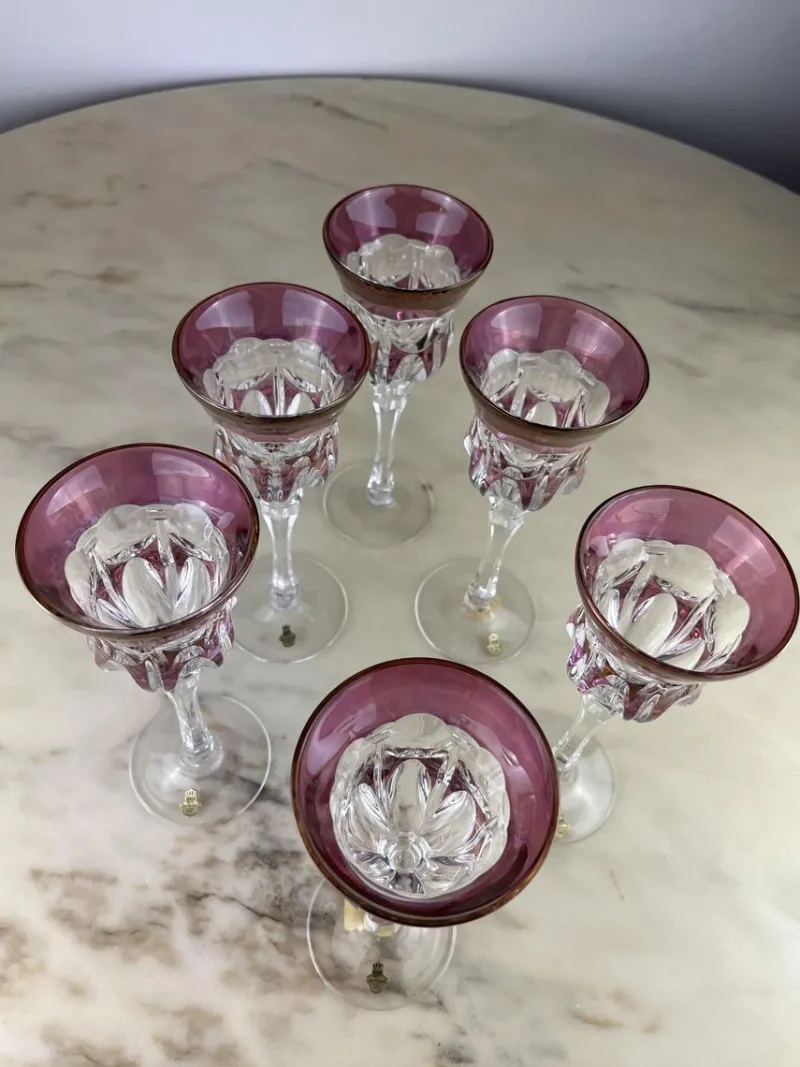 New Pamono Vintage Lead Crystal Glasses, 1980s, Set of 6
