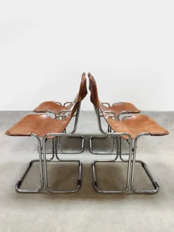 Discount Pamono Vintage Leather Calla Dining Chairs by Ari Colombo for Arflex, 1960s, Set of 4