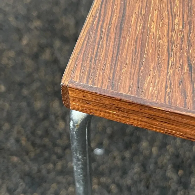 Pamono Vintage Leather, Rosewood & Chromed Steel Side Table / Newspaper Rack, 1970s> Magazine Racks