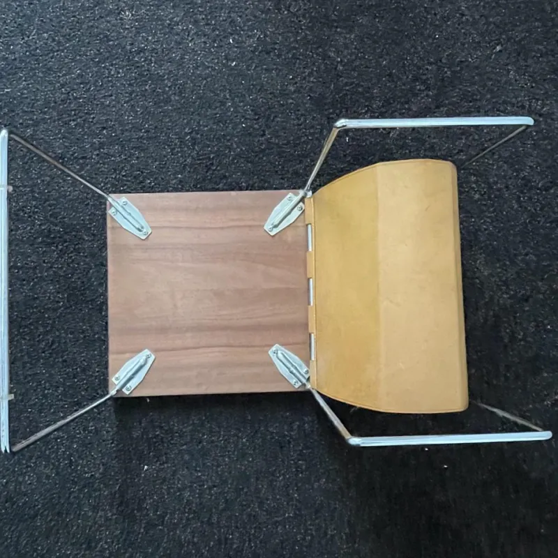 Pamono Vintage Leather, Rosewood & Chromed Steel Side Table / Newspaper Rack, 1970s> Magazine Racks