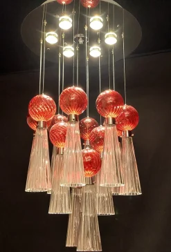 Pamono Vintage Led Ceiling Light with Handmade Murano Glass, 1970s> Ceiling Lights