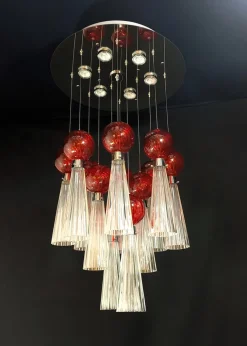 Pamono Vintage Led Ceiling Light with Handmade Murano Glass, 1970s> Ceiling Lights