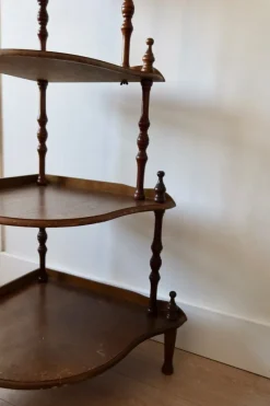 Sale Pamono Vintage 5-Level Corner Shelf in Turned Wood