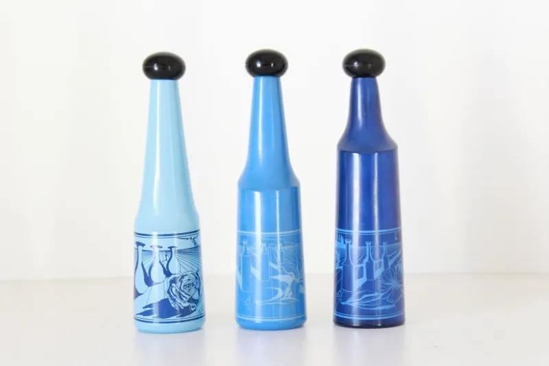Pamono Vintage Liquor Bottles by Salvador Dali for Rosso Antico, Set of 3> Bottles, Carafes & Jugs