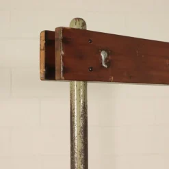 Pamono Vintage Locker Room Bench in Wood and Metal, Italy, 1960s><noscript><img width=