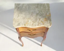 Pamono Vintage Louis XV Style Nightstand with Marble Top, 1940s><noscript><img width=