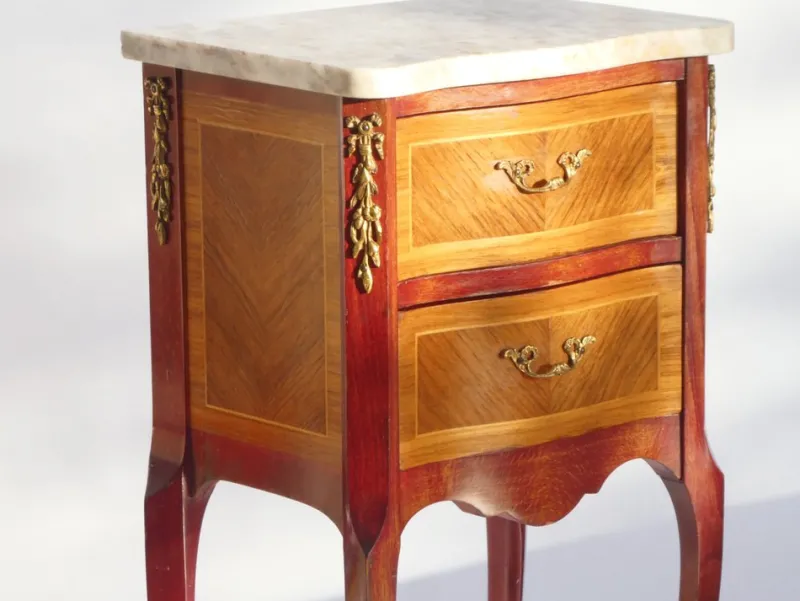 Pamono Vintage Louis XV Style Nightstand with Marble Top, 1940s> Nightstands