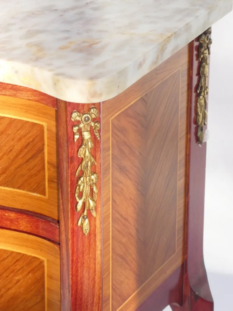 Pamono Vintage Louis XV Style Nightstand with Marble Top, 1940s> Nightstands