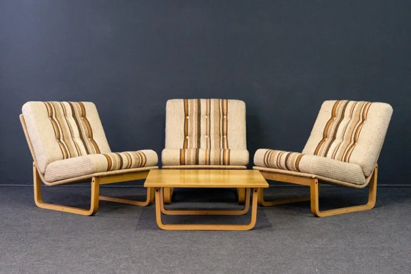 Best Pamono Vintage Lounge Chairs and Coffee Table, Set of 3