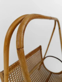 Sale Pamono Vintage Magazine Rack in Wicker, Bamboo, Rattan and Cane, Italy, 1960s