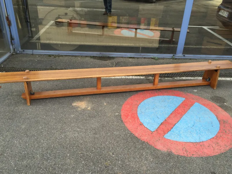 Pamono Vintage Mahogany Gymnastics Bench, 1950s> Benches