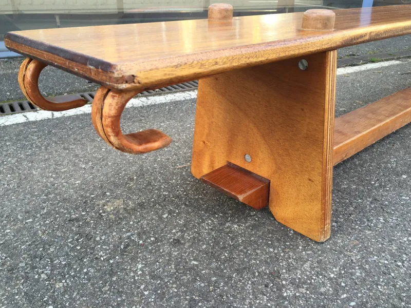 Pamono Vintage Mahogany Gymnastics Bench, 1950s> Benches