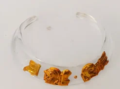 Best Pamono Vintage Mancadori Team Choker Necklace in Acrylic Glass and Gold Plating