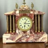Pamono Vintage Marble Brass Garniture, Set of 3> Clocks
