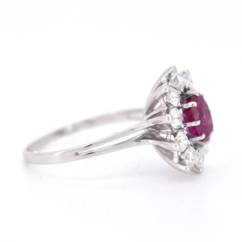 Best Pamono Vintage Marguerite Ring in Gold with Ruby and Diamonds