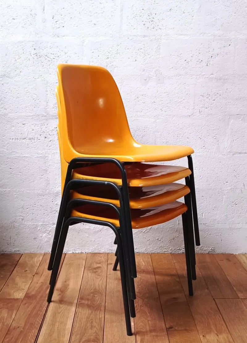 Pamono Vintage Meeting Chair in Orange Plastic> Side Chairs & Dining Chairs