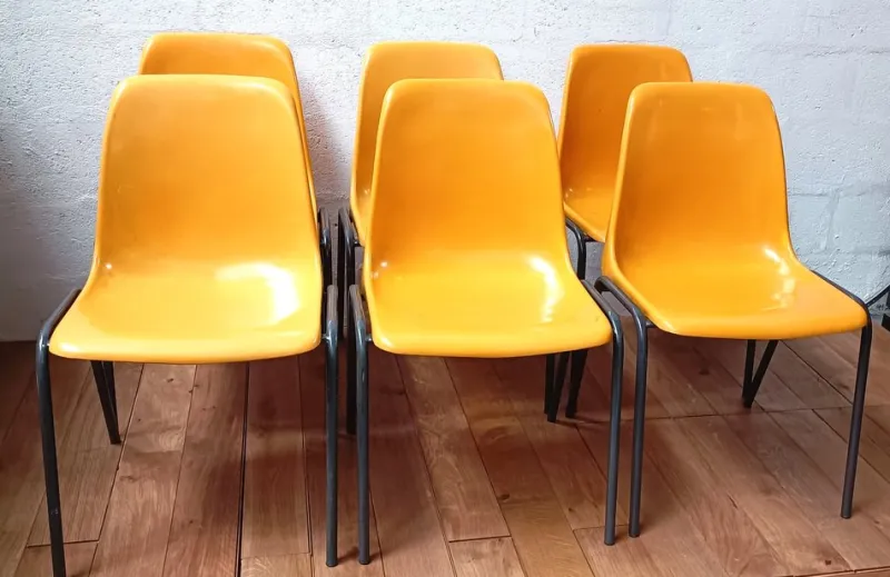 Pamono Vintage Meeting Chair in Orange Plastic> Side Chairs & Dining Chairs