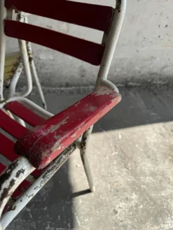 Online Pamono Vintage Metal and Wooden Seating Garden Armchairs, 1970s, Set of 4