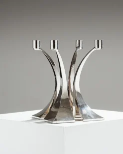Discount Pamono Vintage Metal Candleholders, 1970s, Set of 4