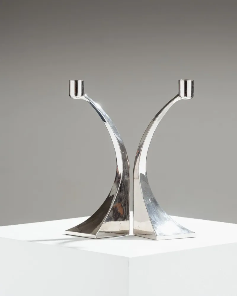 Discount Pamono Vintage Metal Candleholders, 1970s, Set of 4
