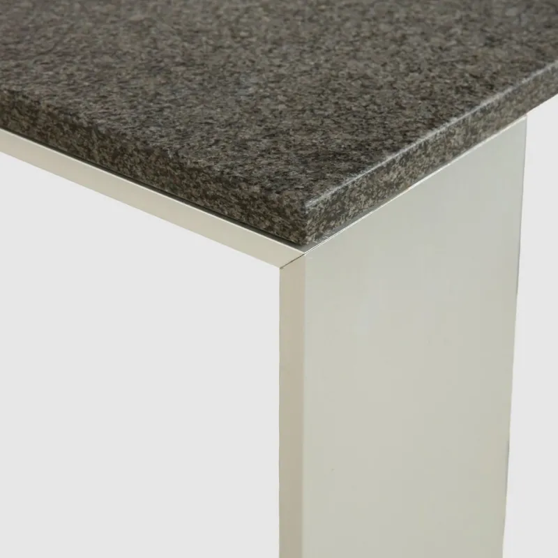 Best Pamono Vintage Metal Dining Table in Black Anthracite Granite and Metal by Rolf Benz