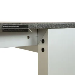 Best Pamono Vintage Metal Dining Table in Black Anthracite Granite and Metal by Rolf Benz