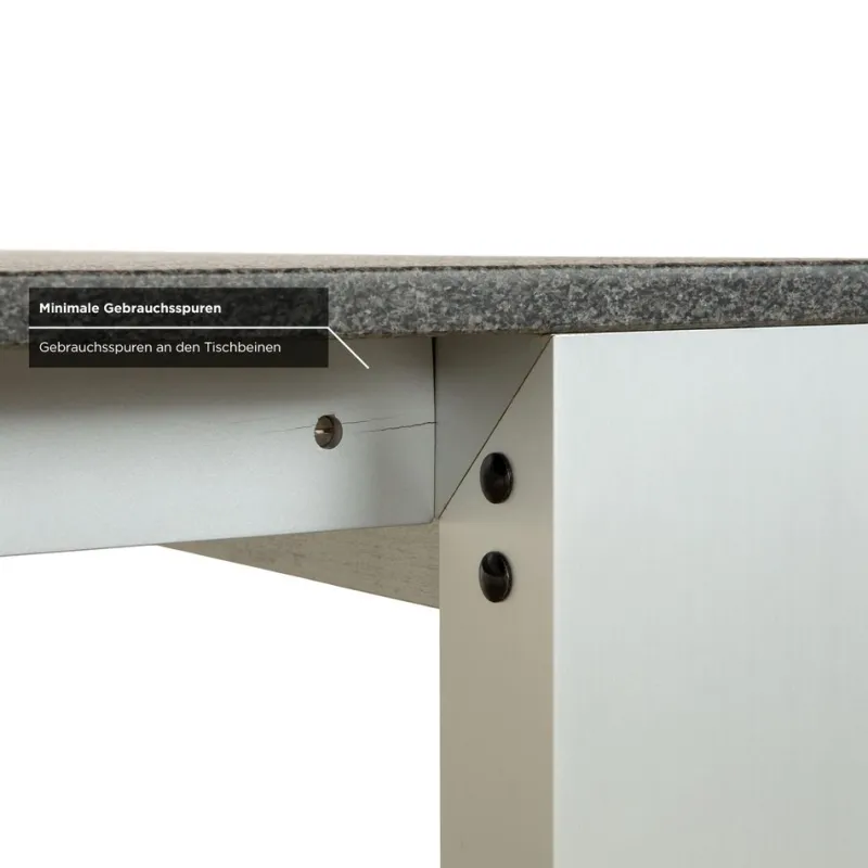 Best Pamono Vintage Metal Dining Table in Black Anthracite Granite and Metal by Rolf Benz