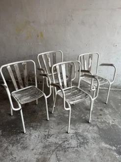 Pamono Vintage Metal Garden Chairs, Set of 4><noscript><img width=