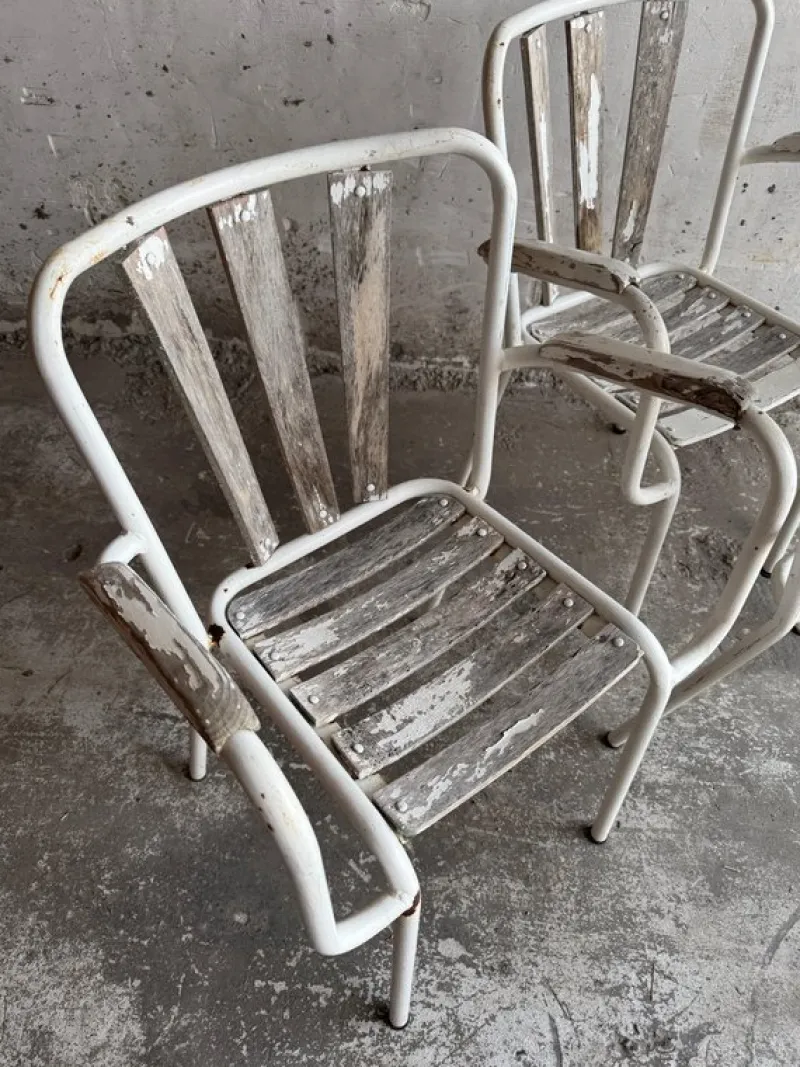 Pamono Vintage Metal Garden Chairs, Set of 4> Garden Seating