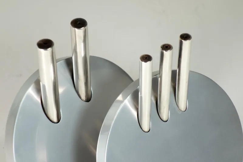 Pamono Vintage Metal Salt and Pepper by Geert Koster, 1987, Set of 2