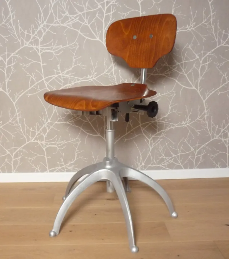 Pamono Vintage Metal Workshop Chair, 1950s> Office Chairs