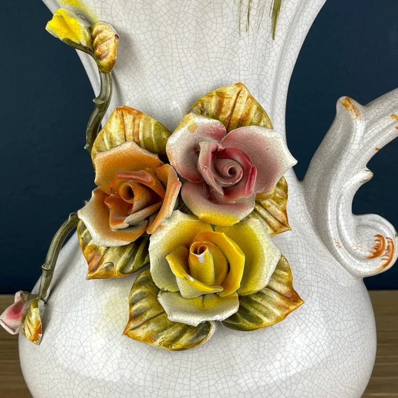 Pamono Vintage Mid 20th Century Italian Ceramic Pitcher by Bassano, 1970s> Bottles, Carafes & Jugs