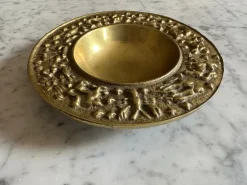 Pamono Vintage Mid-Century Danish Brass Zodiac Bowl from Nordisk Malm, 1950s><noscript><img width=