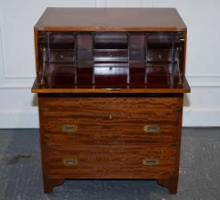 Sale Pamono Vintage Military Campaign Chest of Drawers with Aged Red Leather