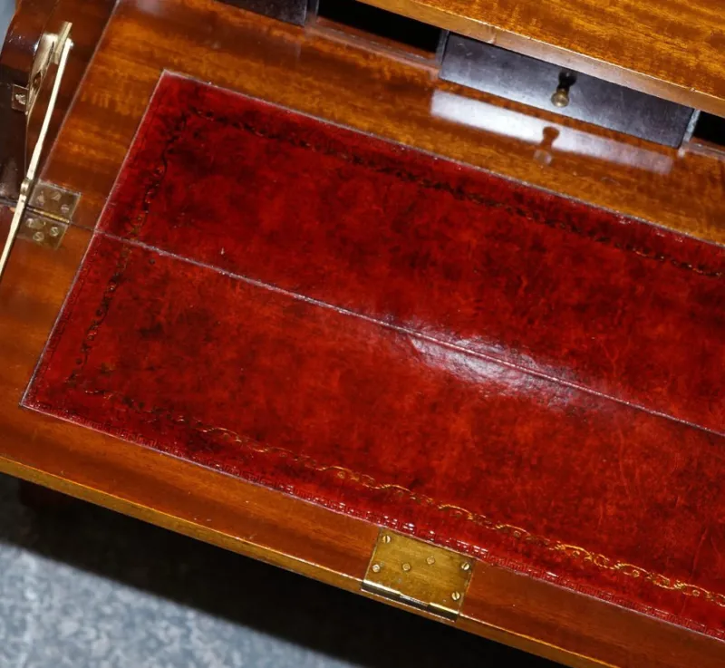 Sale Pamono Vintage Military Campaign Chest of Drawers with Aged Red Leather
