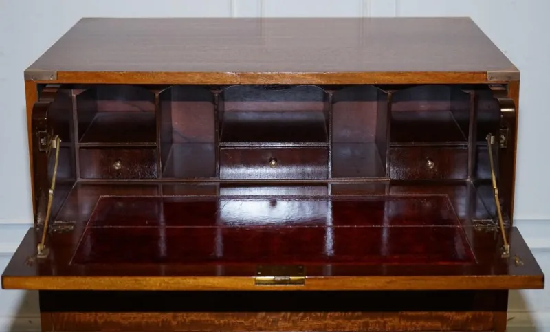 Sale Pamono Vintage Military Campaign Chest of Drawers with Aged Red Leather
