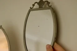Pamono Vintage Mirror Sconces in Pewter, Set of 2><noscript><img width=