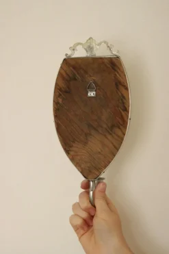 Pamono Vintage Mirror Sconces in Pewter, Set of 2><noscript><img width=